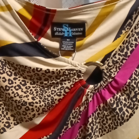FINAL PRICE NWT Steve Harvey multi-colored striped animal print dress 3X - Picture 8 of 10